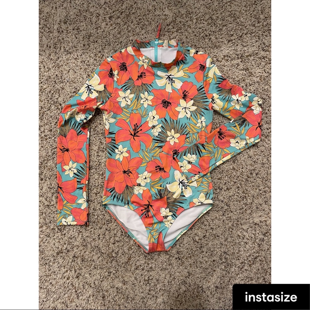 BILLABONG GIRL’S LONG SLEEVE BATHING SUIT SIZE LARGE (12)